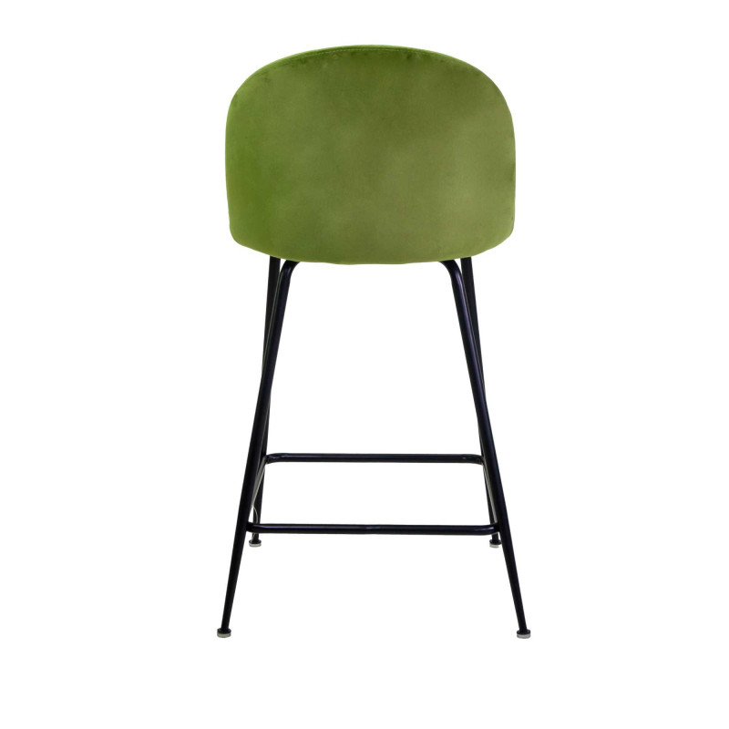 Sgabello Sammi velluto verde struttura nera elegante e moderno
