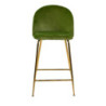 Sgabello velluto Sammi verde struttura oro 44x48x65-91 cm