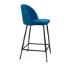 Sgabello velluto Sammi blu struttura nera 44x48xH65-91 cm
