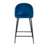 Sgabello velluto Sammi blu struttura nera 44x48xH65-91 cm