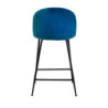 Sgabello velluto Sammi blu struttura nera 44x48xH65-91 cm