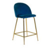 Sgabello velluto Sammi blu struttura oro 44x48xH65-91 cm