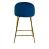 Sgabello velluto Sammi blu struttura oro 44x48xH65-91 cm