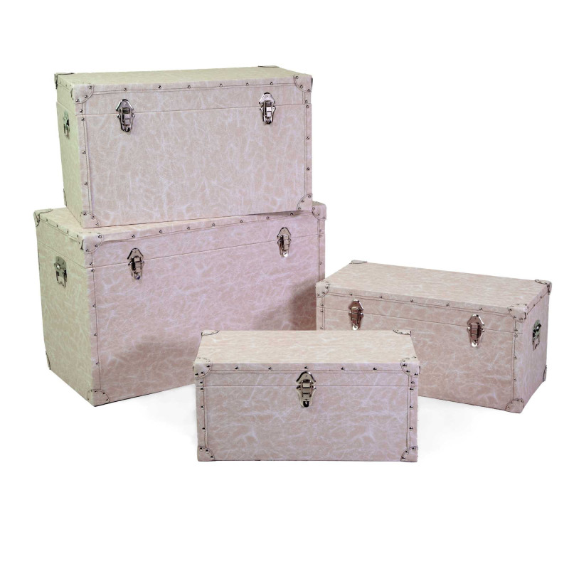 Baule ecopelle crema set 1-4 grande 80×40×h50 cm — levanteshop.it