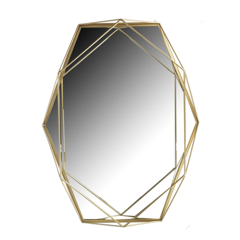 Specchio metallo oro 38,5x50x65 cm elegante e moderno