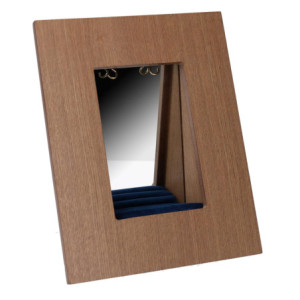 Specchio legno marrone 19x9x24 cm elegante e compatto