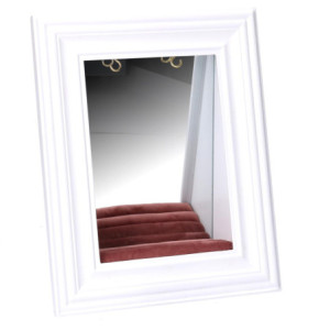 Specchio legno bianco 19,5x9x24 cm elegante e compatto