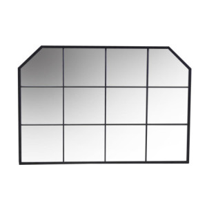 Specchio metallo nero 100x2x70 cm moderno decorativo