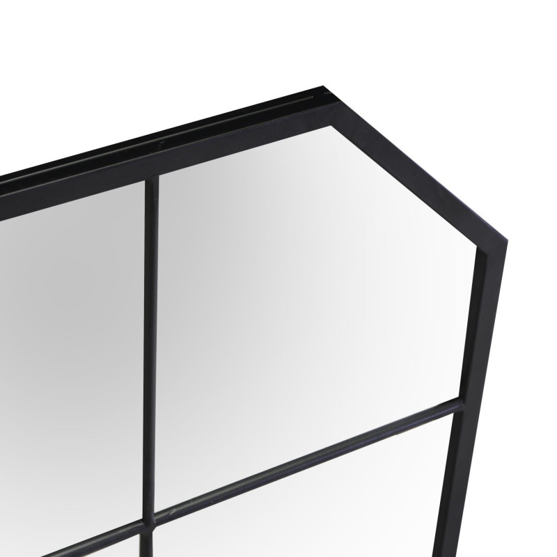 Specchio metallo nero 100x2x70 cm moderno decorativo