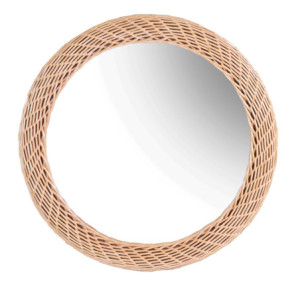 Specchio rattan intreccio naturale tondo Ø49x3 cm moderno