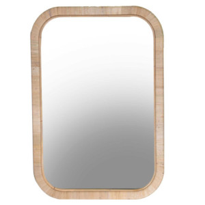 Specchio rattan fasciato naturale rettangolare 50x2x70 cm