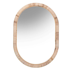 Specchio rattan fasciato naturale ovale 50x2x70 cm moderno