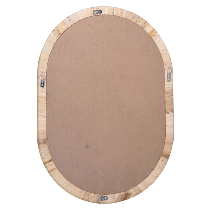Specchio rattan fasciato naturale ovale 50x2x70 cm moderno