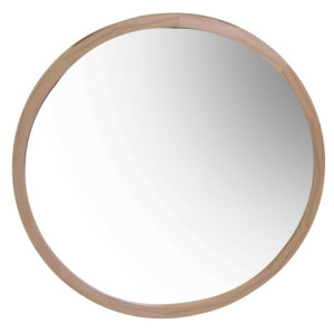 Specchio legno naturale tondo Ø50x3 cm moderno decorativo