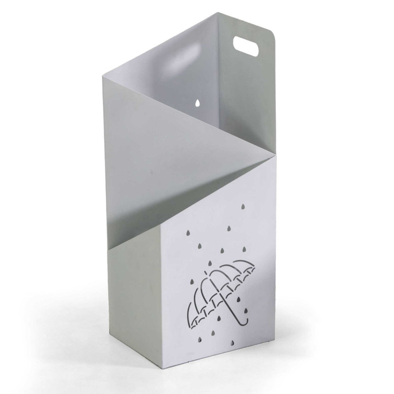 Portaombrelli metallo bianco rettangolare 25x20H60 moderno e resistente