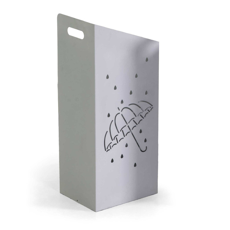 Portaombrelli metallo bianco rettangolare 25x20H60 moderno e resistente