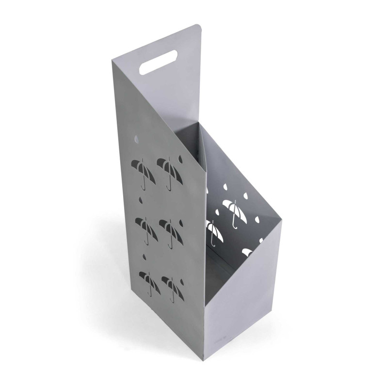 Portaombrelli metallo bianco rettangolare 25x20H60 moderno e capiente