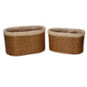 Portavaso polyrattan naturale ovale 28x18xH16 cm moderno