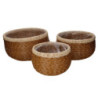 Portavaso polyrattan naturale tondo Ø29xH16 cm moderno pratico