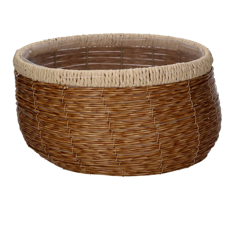 Portavaso polyrattan naturale tondo Ø29xH16 cm moderno pratico