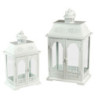 Lanterna metallo bianco rettangolare 24x16,3xH43 cm elegante