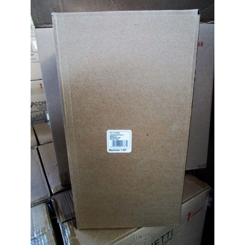 Lanterna metallo bianco rettangolare 24x16,3xH43 cm elegante