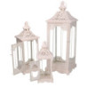 Lanterna metallo crema 24x24xH67 cm design elegante giardino