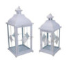 Lanterna metallo bianco opaco dorato 22x22xH51 cm moderna