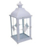Lanterna metallo bianco opaco dorato 22x22xH51 cm moderna