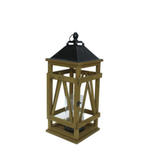 Lanterna legno e metallo naturale antracite 24x24xH61 cm elegante