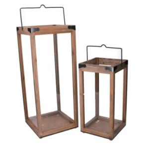 Zoom Lanterna legno 1-2 naturale quadro cm 25x25h60