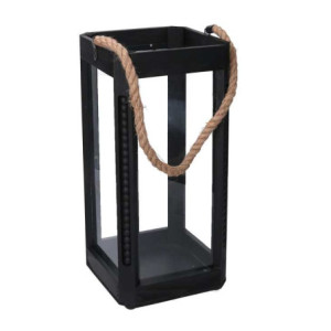 Zoom Lanterna legno 1-3 nero quadro cm 25x25h58