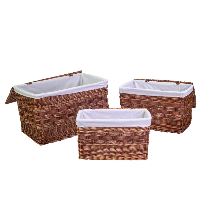 Baule vimini noce con fodera rettangolare 76x47xH47 cm elegante