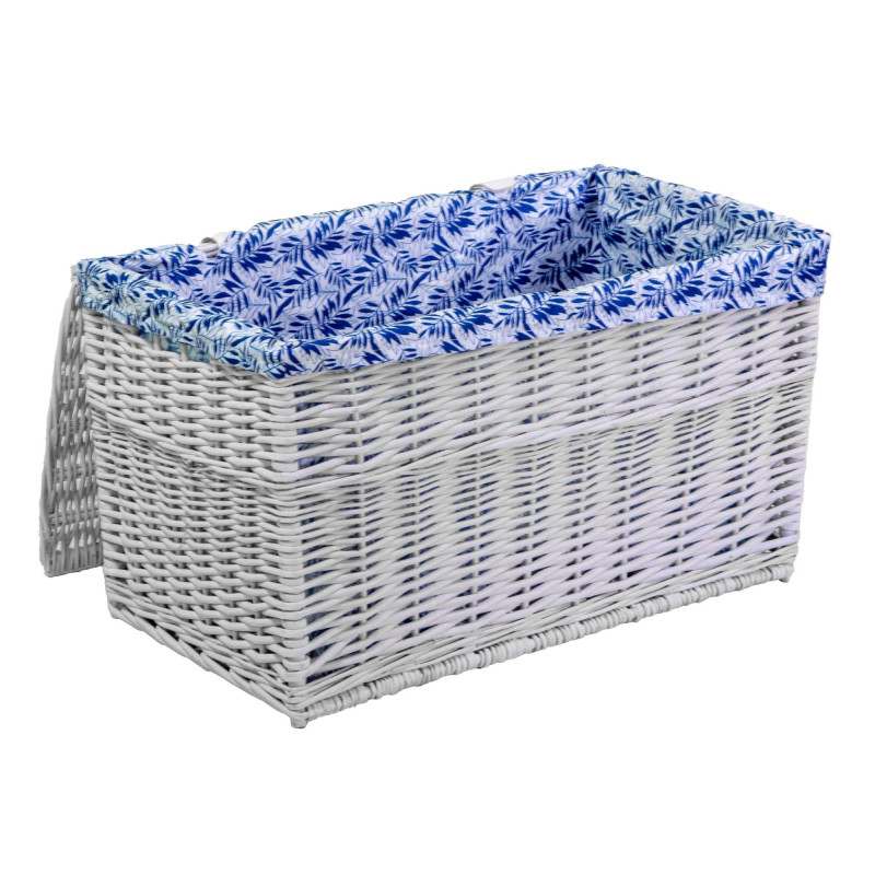 Baule vimini bianco felce blu set 1-3 grande 75×47×h48 cm — levanteshop.it