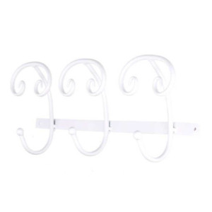 Zoom Attaccapanni a muro metallo bianco 3 posti cm 50x7,5h17