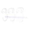 Attaccapanni a muro metallo bianco 3 posti 50x7,5x17 cm moderno