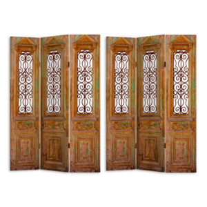 Paravento stampa finestre tre ante 120,6x25x180 cm decorativo