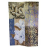 Paravento stampa fiori blu tre ante 120,6x2,5xH180 cm elegante