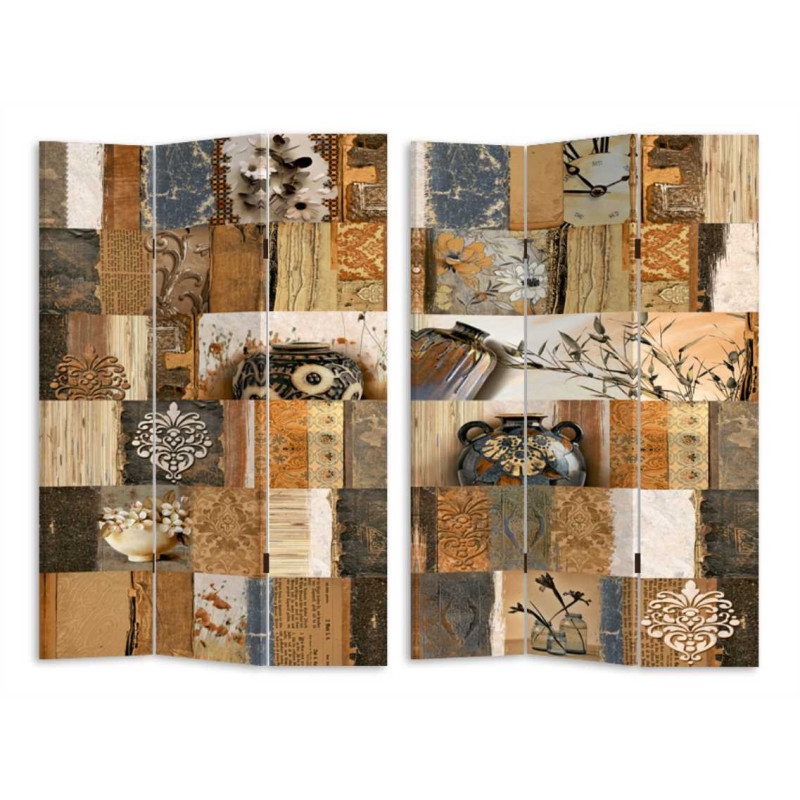 Paravento stampa decoupage tre ante 120,6x2,5xH180 cm elegante