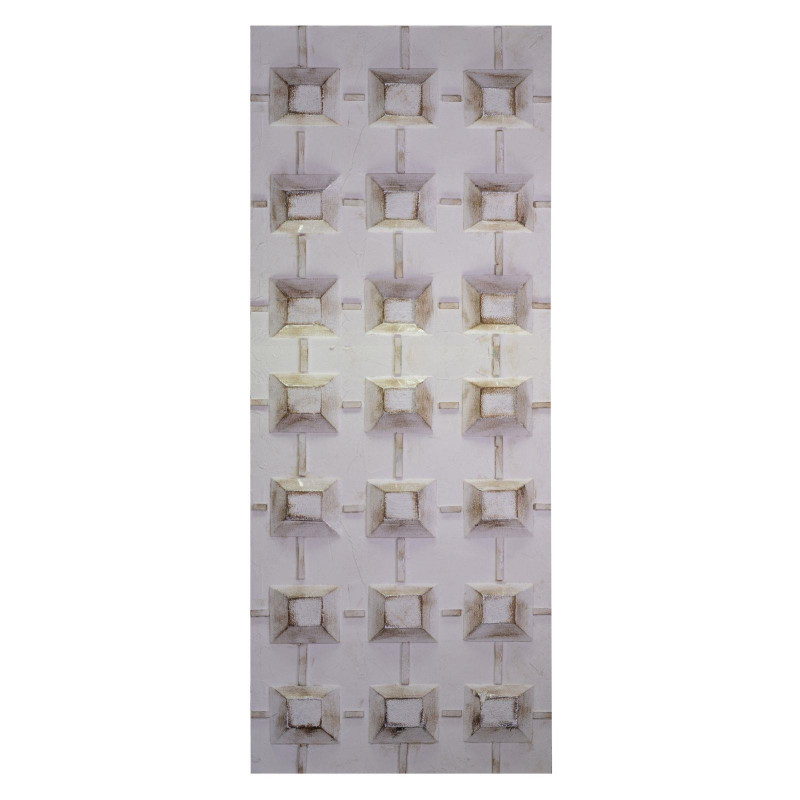 Quadro dipinto bianco con quadretti 50x150 cm moderno