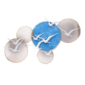 Quadro metallo gabbiani bianco oro - Decorazione elegante