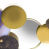 Quadro metallo con specchio azzurro oro 140x50 cm moderno