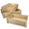 Cassetto legno naturale rettangolare 44x32,5xH12 cm robusto
