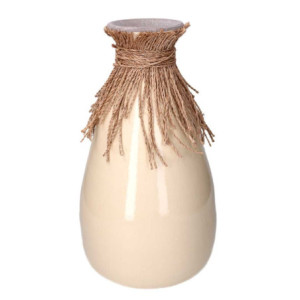 Vaso ceramica corda crema Ø25,5x46 cm elegante giardino