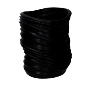 Portavaso ceramica nero 15x16xH19 cm moderno elegante