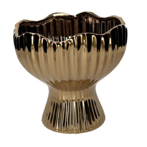 Portavaso ceramica oro Ø22xH21 cm elegante moderno