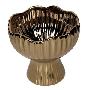 Zoom Portavaso ceramica oro cm ø22h21