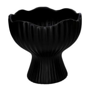 Portavaso ceramica nero Ø22xH21 cm moderno elegante