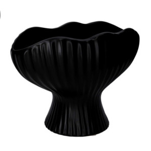Portavaso ceramica nero 27x15xH20 cm moderno elegante
