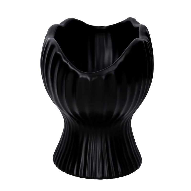 Portavaso ceramica nero 27x15xH20 cm moderno elegante
